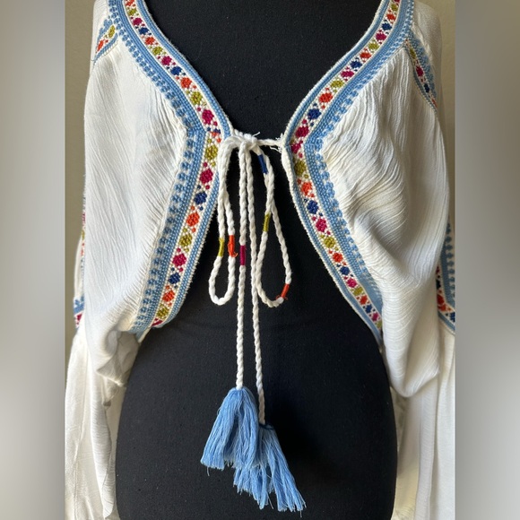 Carnival Embroidered Detail Bolero Jacket by Talisman the Label White S - Picture 3 of 9